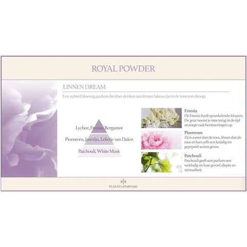 Linnen Dream Natuurlijke Bloem Geurstok Poederige Geur van Plantes & Parfums